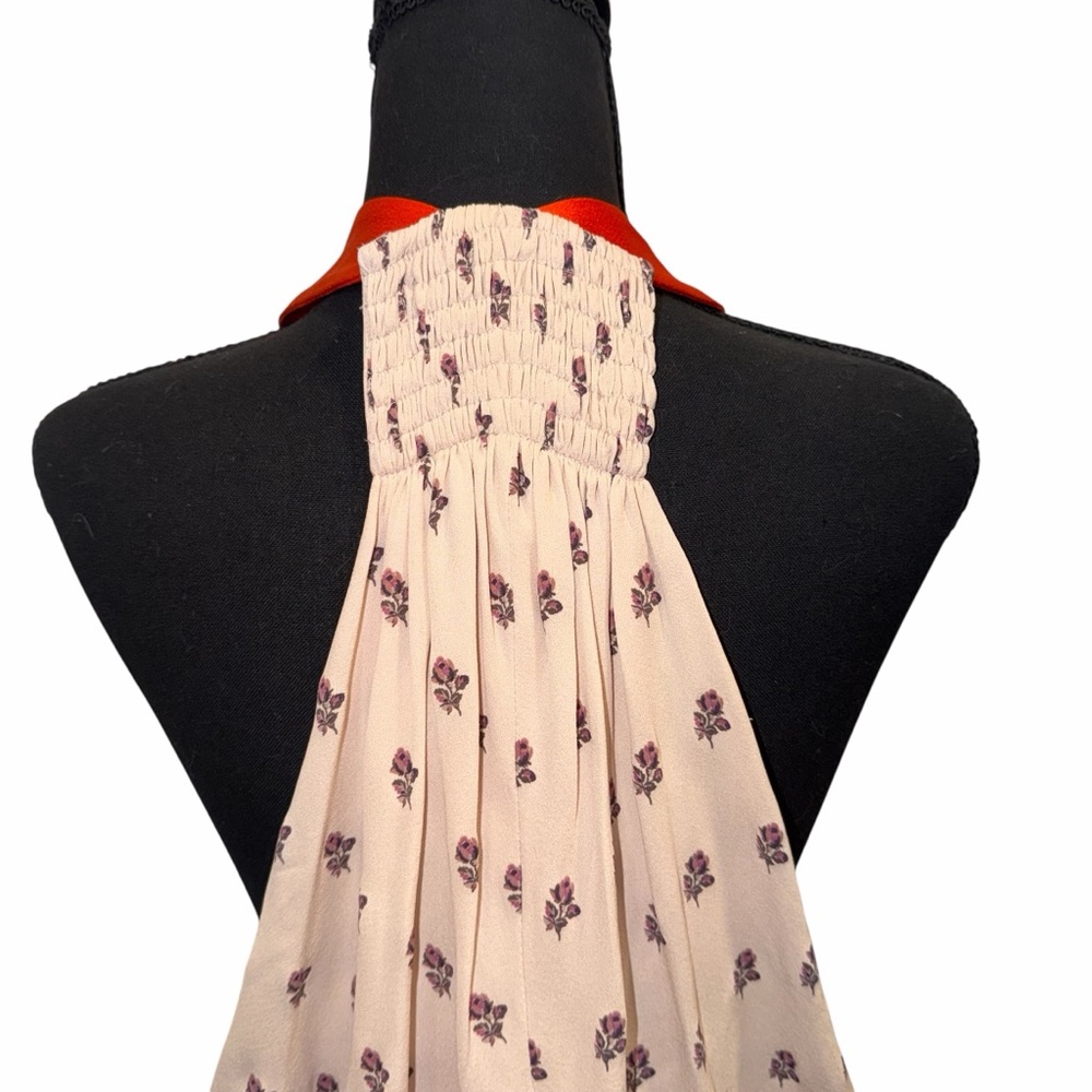 Valentino White Orange Mini Dress Halter Scarf Print 4 Resort Cocktail Boho 🟡 - Picture 10 of 14